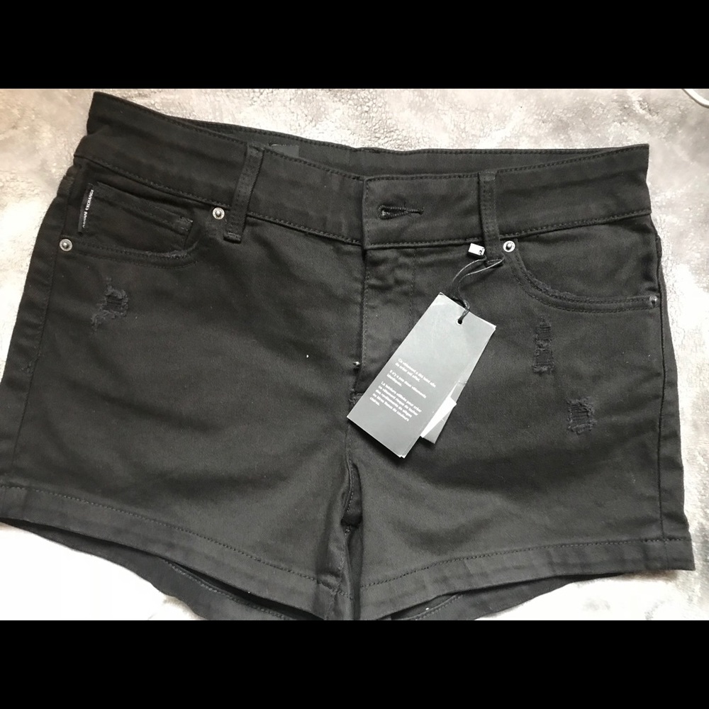 Armani exchange black jean shorts